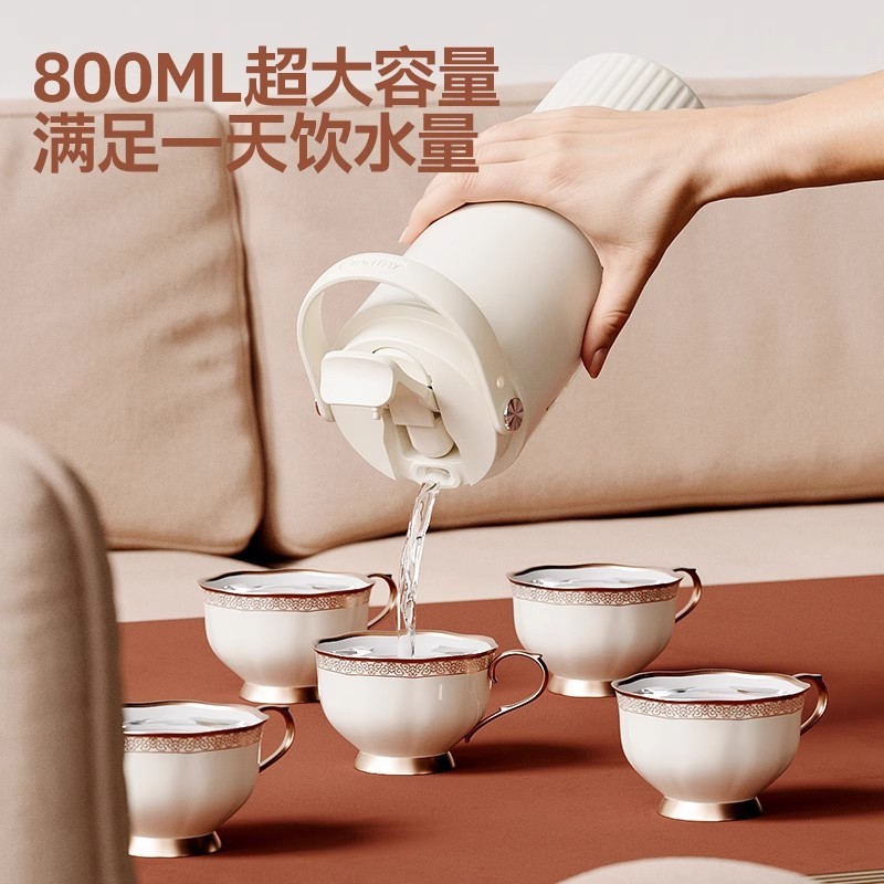 vanow保温杯大容量吸管杯女高颜值陶瓷内胆泡茶杯车载手提随行杯|undefined