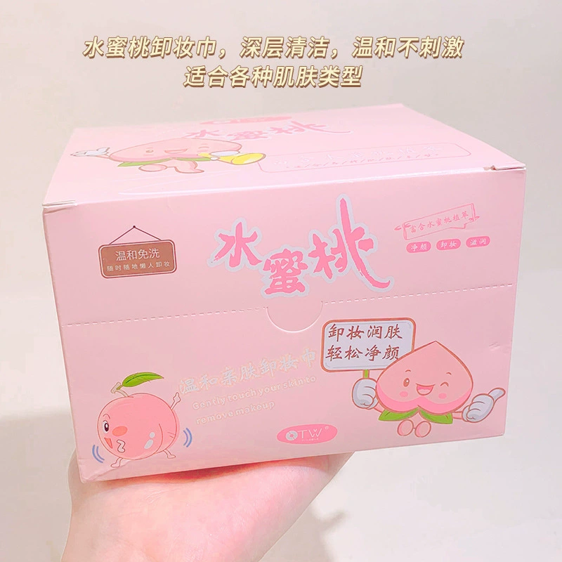 Красивый инструмент для макияжа OTW peach мягкая кожа - дружелюбное к коже средство для снятия макияжа 30 таблеток одноразово бесплатная промывка глаз, губы и лица доступны