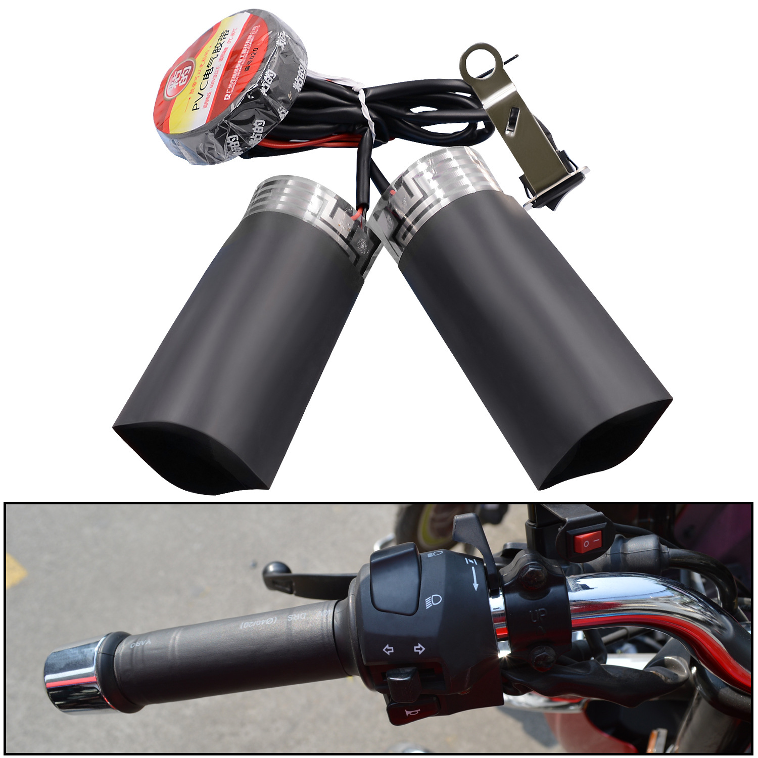 Winter Motorcycle Handlebar Heated Grip Covers 12V Electric Heated Grips Winter Hand Warmer DIY Heating Pad Heating Plate
