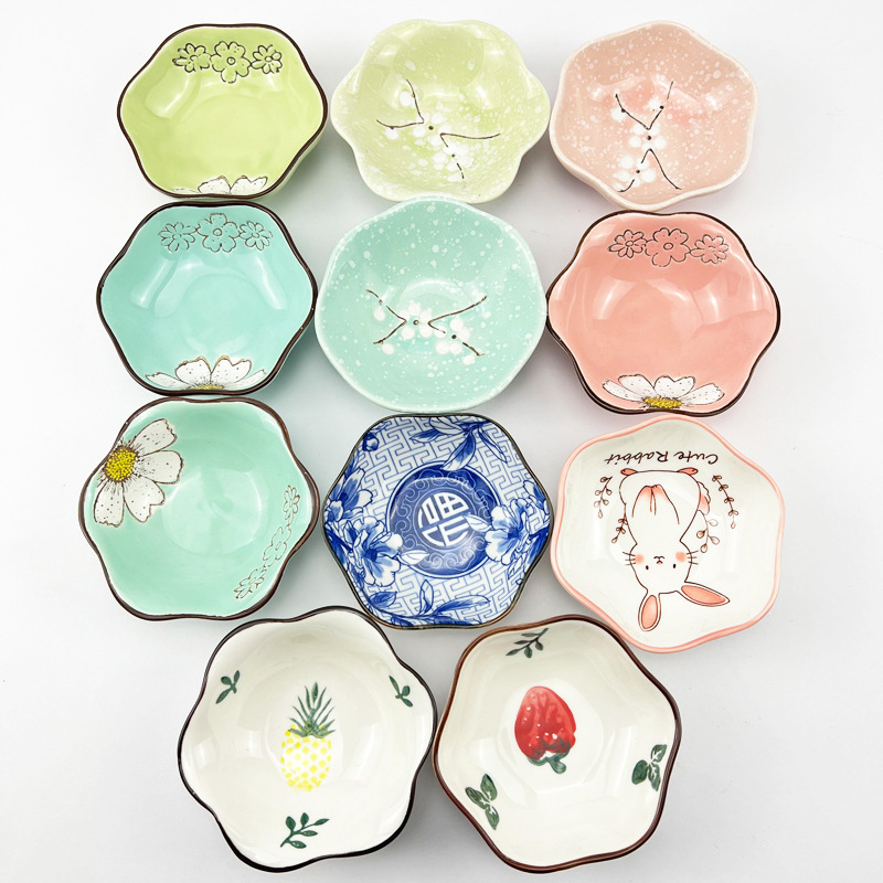 Lotus leaf disc seasoning disc day -style ceramic dipped seasoning…