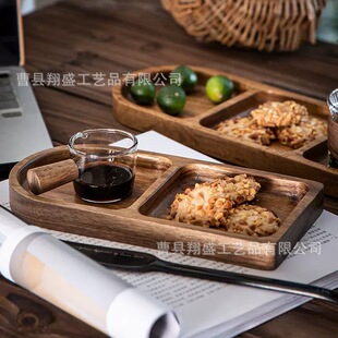 Manufacturer Wholesale Wooden Irregular Tray Creative Tableware Multifunctional Coffee Tray Japanese Solid Wood Grain Tea Cup Tray