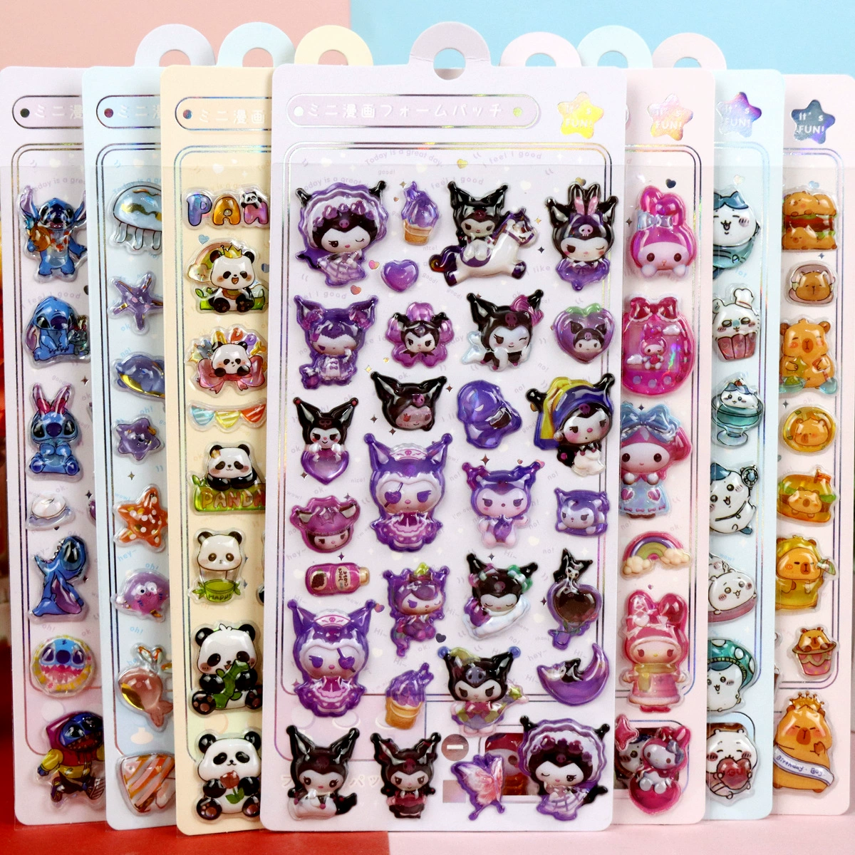 Sanrio Culomi Sti Chi 3D трехмерный кристалл капающий клей рельефный наклейка для детей мультфильм животное панда наклейка