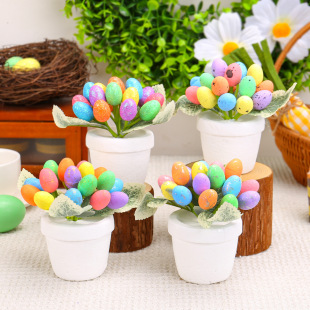 Cross Border in stock Creative Easter 12cm Spotted Egg Flower Pot Outdoor Courtyard Easter Decorations A19