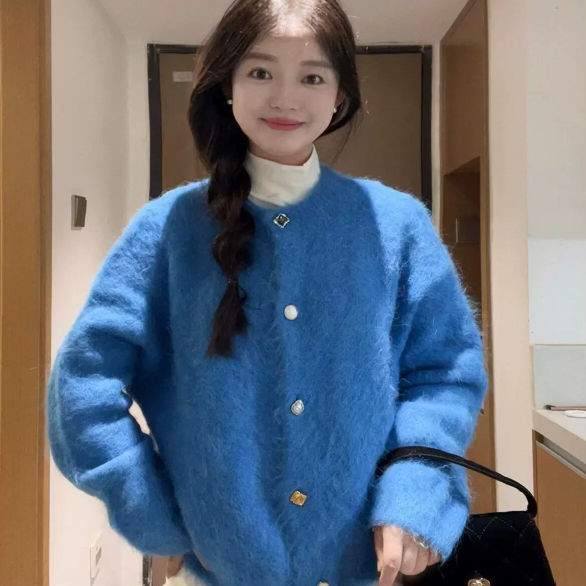 Мягкий и восковой вязаный кардиган Klein в корейском стиле, функциональный стиль, сексуальный модный свитер с длинными рукавами, куртка для женщин