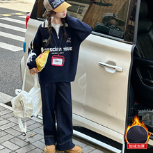 女童秋季韩版休闲毛衣套装2025新款女大童时髦洋气儿童加绒秋冬款