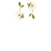 Small design asymmetrical earrings, Japanese and Korean, flowered