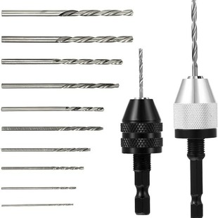 Quick-change hexagonal handle three-jaw self-centering twist drill chuck 10pcs twist drill [0.8-3.0]