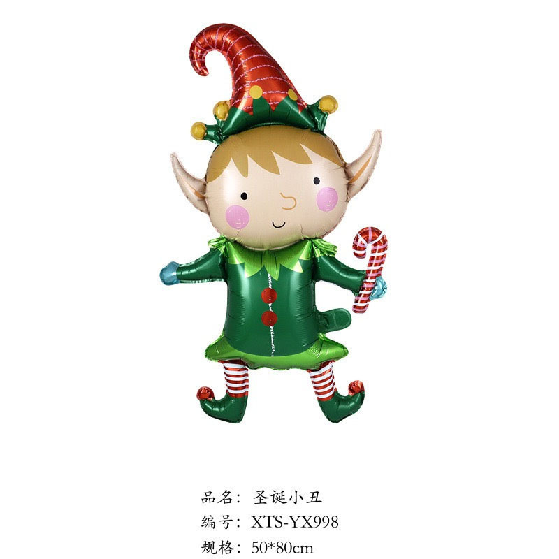 クロスボーダークリスマスサンタクロース杖ヘラジカスノーフレーク雪だるま漫画アルミフィルムバルーンクリスマスパーティー装飾ボール|undefined