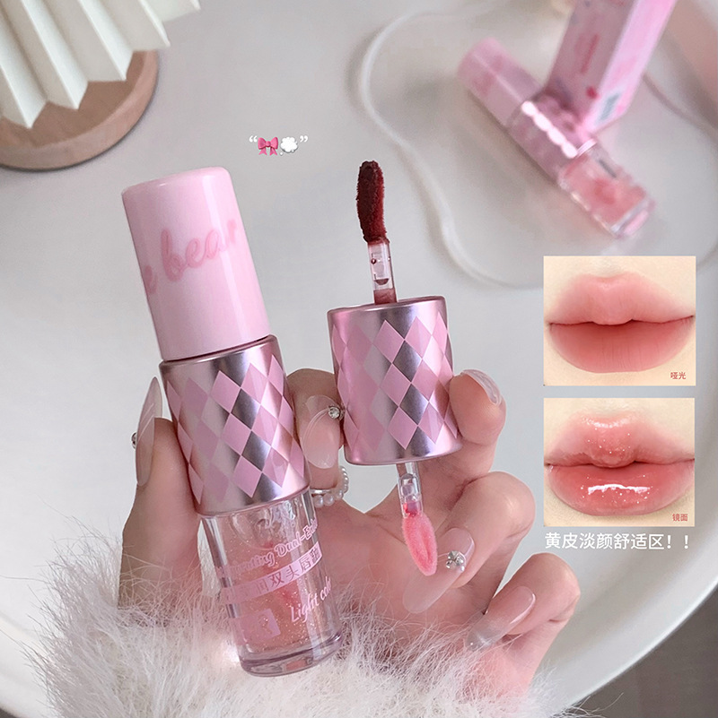 Gege bear Goge bear niebla doble esmalte de labio espejo desnudo otoño invierno blanco impermeable no es fácil de descolorar