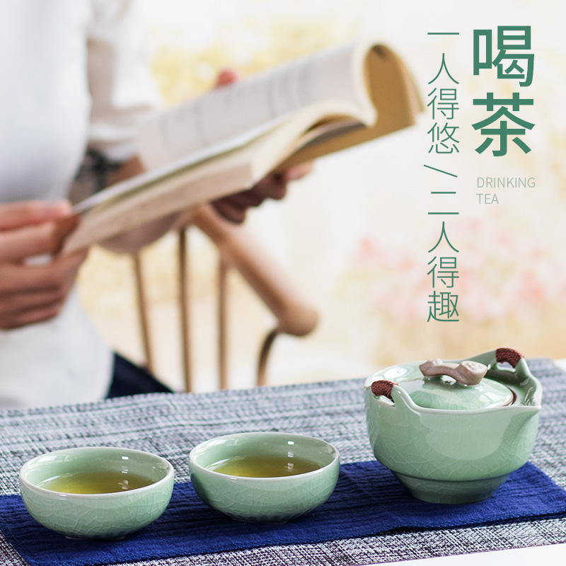 Simple grabber, teapot, handheld tea cup, tea set for traveling