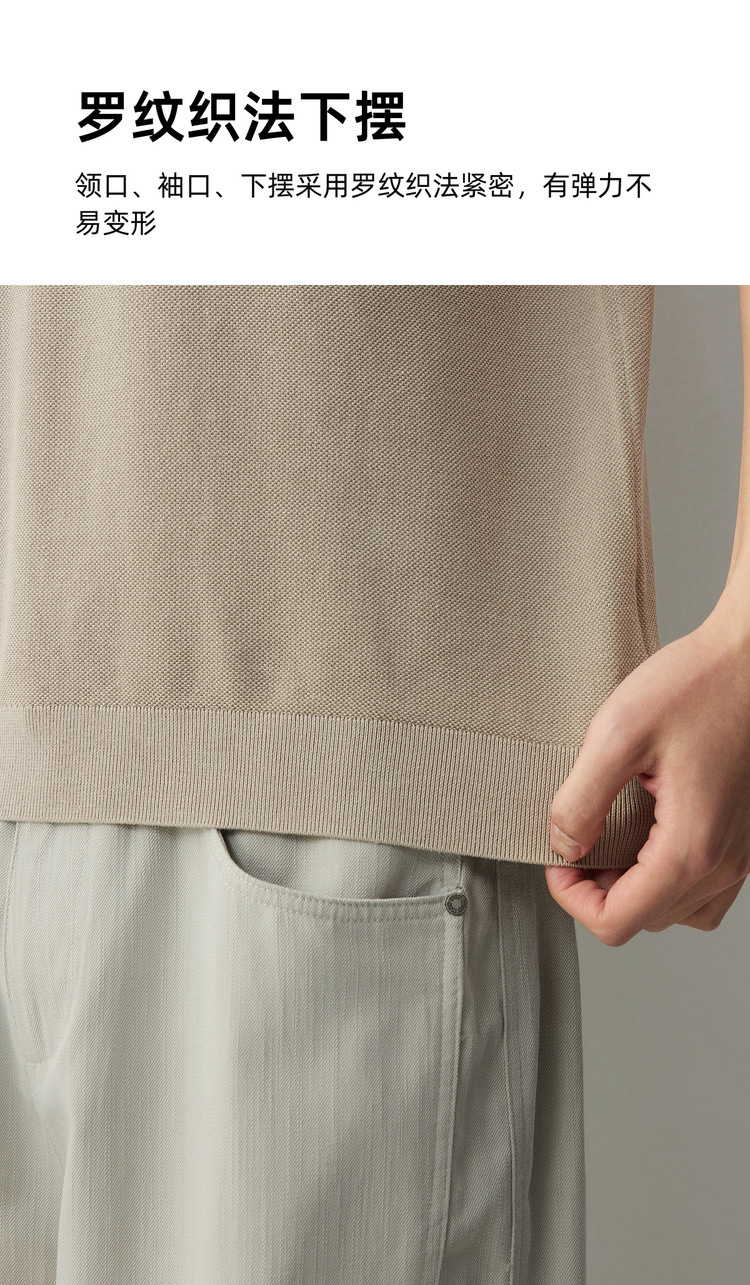 Áo polo nam tay ngắn chất liệu cotton pha tơ tằm phong cách cổ điển — đen chi tiết 7