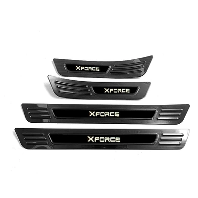 Suitable for 24 Mitsubishi Xforce Dekorativ pedal başlıqları - 4-pieces-of-outer-sill-strips-stainless-steel-black-titanium-brushed-suitable-for-2024-xforce