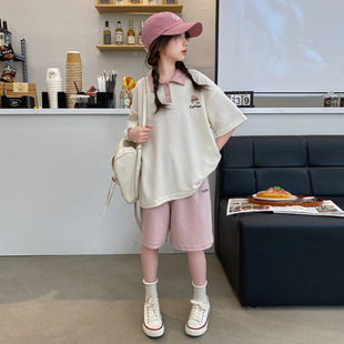 New Style Summer Outfit for Girls 2025 Trendy Short-Sleeve Children's Clothing for Summer