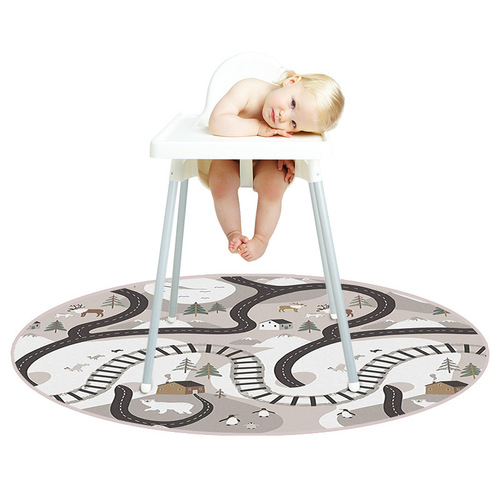 Cross-border baby high chair non-slip mat multi-functional round baby anti-dirty floor mat multi-purpose picnic mat