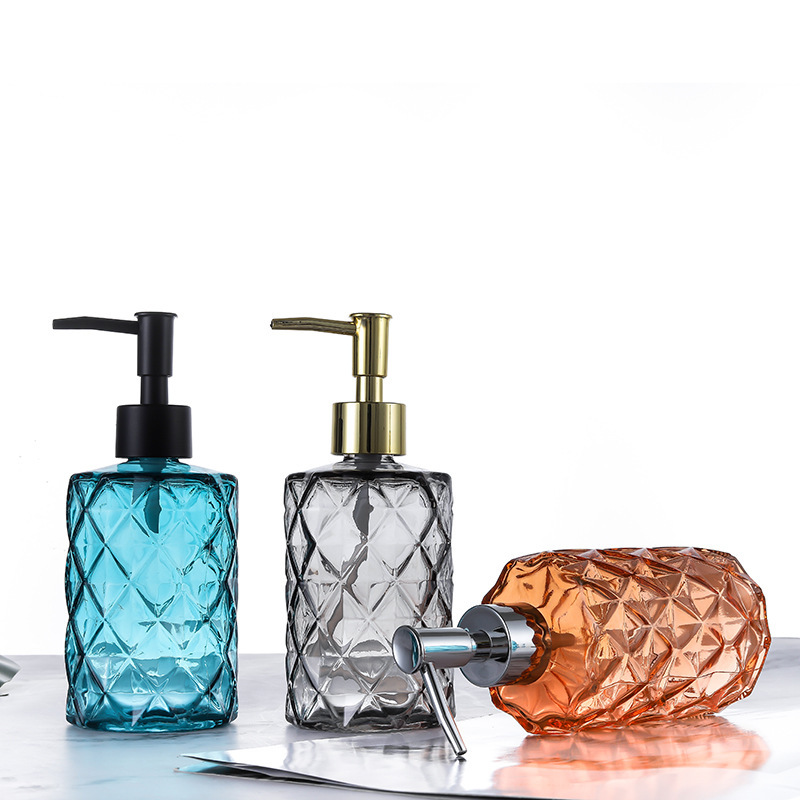 洗手液分装瓶按压瓶玻璃北欧风格复古沐浴乳液精华按压泵头空瓶