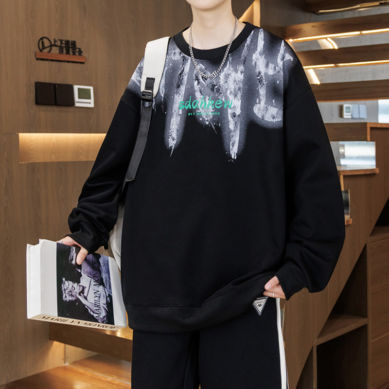 春秋季青少年圆领卫衣男孩高初中学生长袖t恤大童打底衫衣服秋装|undefined
