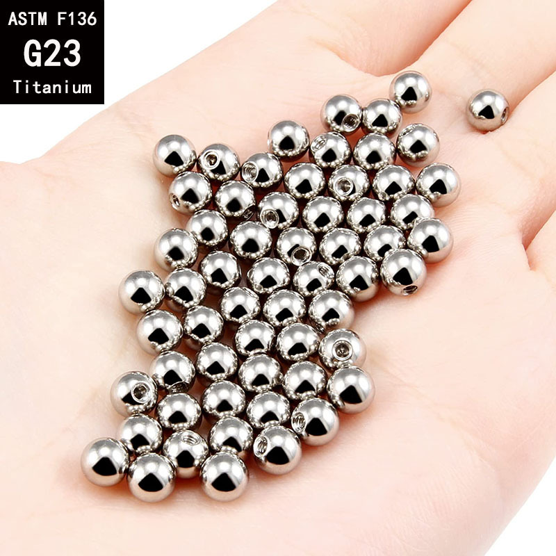 G23 Titanium Internally Threaded Ball Adapter External Thread Fittings for Lip Nail Tongue Piercing Jewelry detail image 11