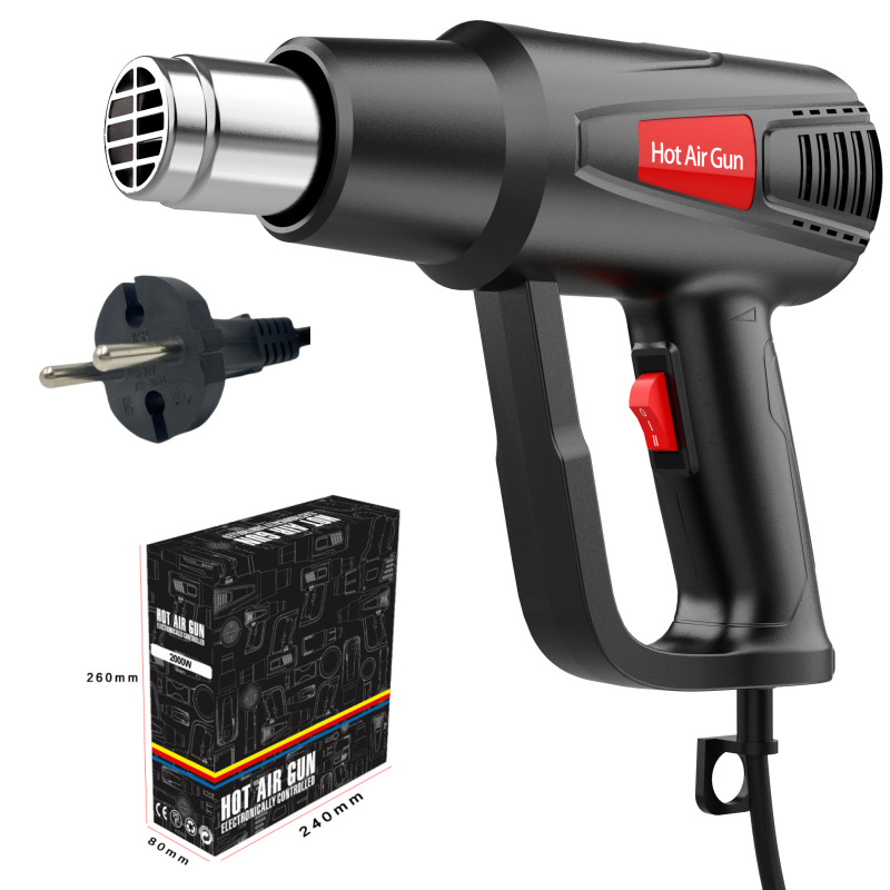 Fuente de fábrica de 2000W pistolas de aire caliente domésticas comerciales de película de cocción térmica pistolas de aire caliente industriales de dos velocidades
