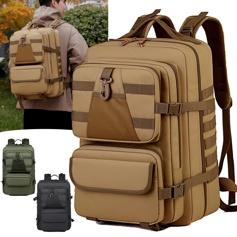 Mochila táctica al aire libre de gran capacidad para hombres expandible bolsa de viaje práctica resistente al desgaste multifuncional bolsa de campamento de montaña