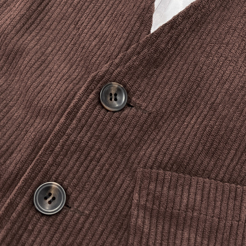 Mens Vintage Corduroy Vest, British Style Business Casual Top, American Style Fringed Jacket