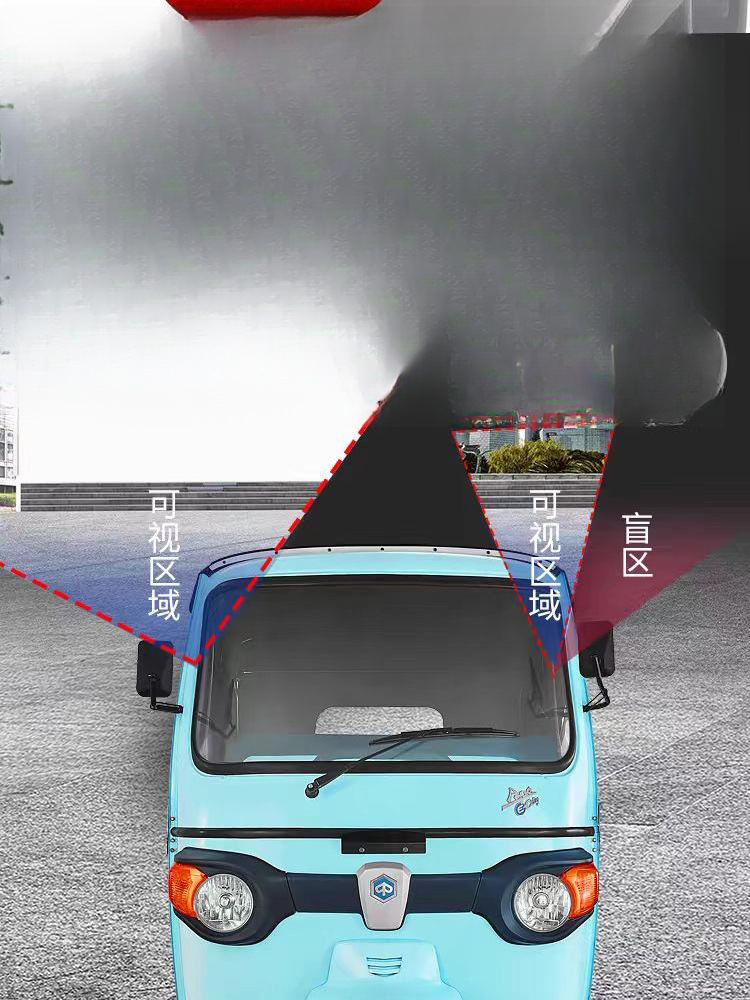 Car interior rearview mirror, three-wheel and four-wheel reversing mirror, suction cup-type rearview mirror, enclosed three-wheel and four-wheel interior rearview mirror