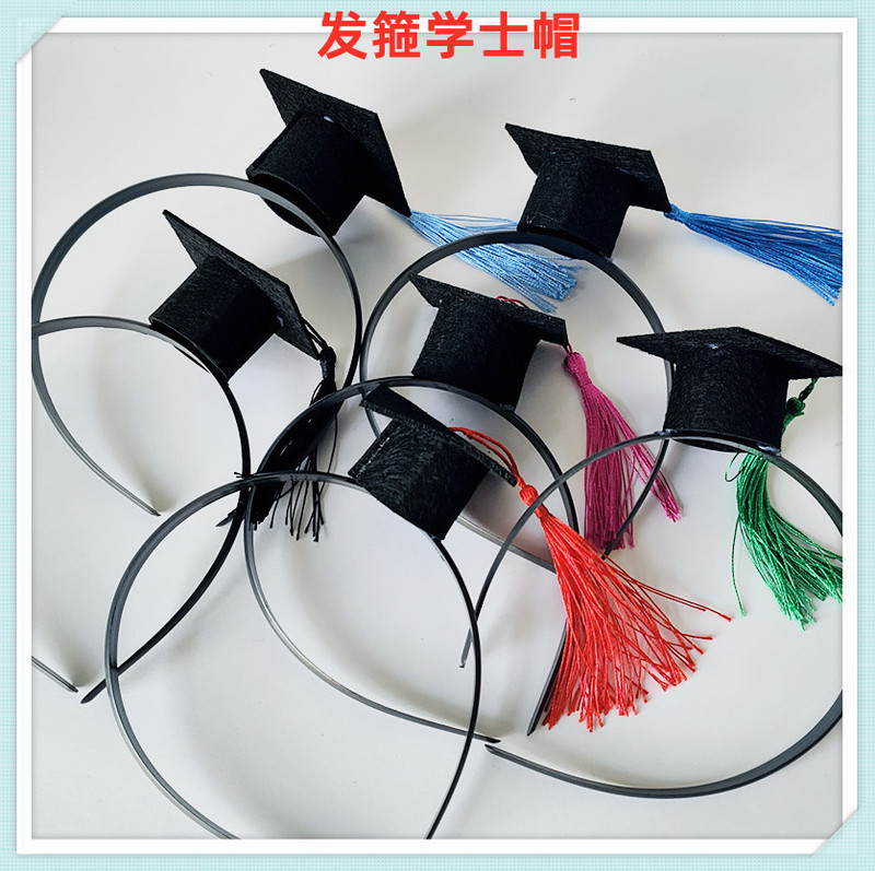 Internet Celebrity Graduation Season Bachelor's Hat Headband to Dress up Party Atmosphere Photo Props Birthday Cake Decoration Doctor's Hat