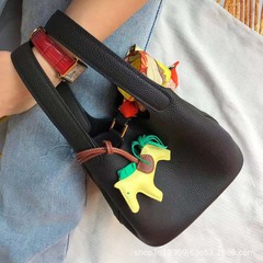 现货高品质H家荔枝纹女包TC牛皮picotin菜篮子2025新款手提水桶包