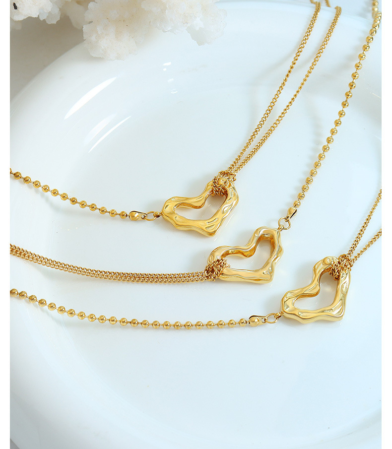 Simple Style Heart Shape Titanium Steel Hollow Out Necklace_colorza_5