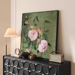 中古風客間装飾画フランス風復古ソファー背景壁壁画高級感方形油絵花卉掛け画