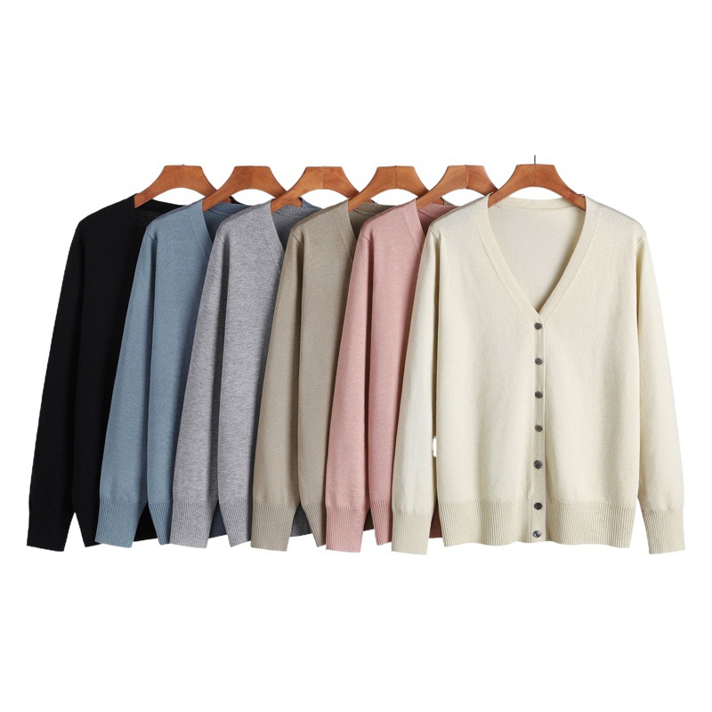 Cárdigan de Punto de Talla Grande para Mujer 200 Jin de Algodón Manga Larga Cuello en V para Primavera image 1