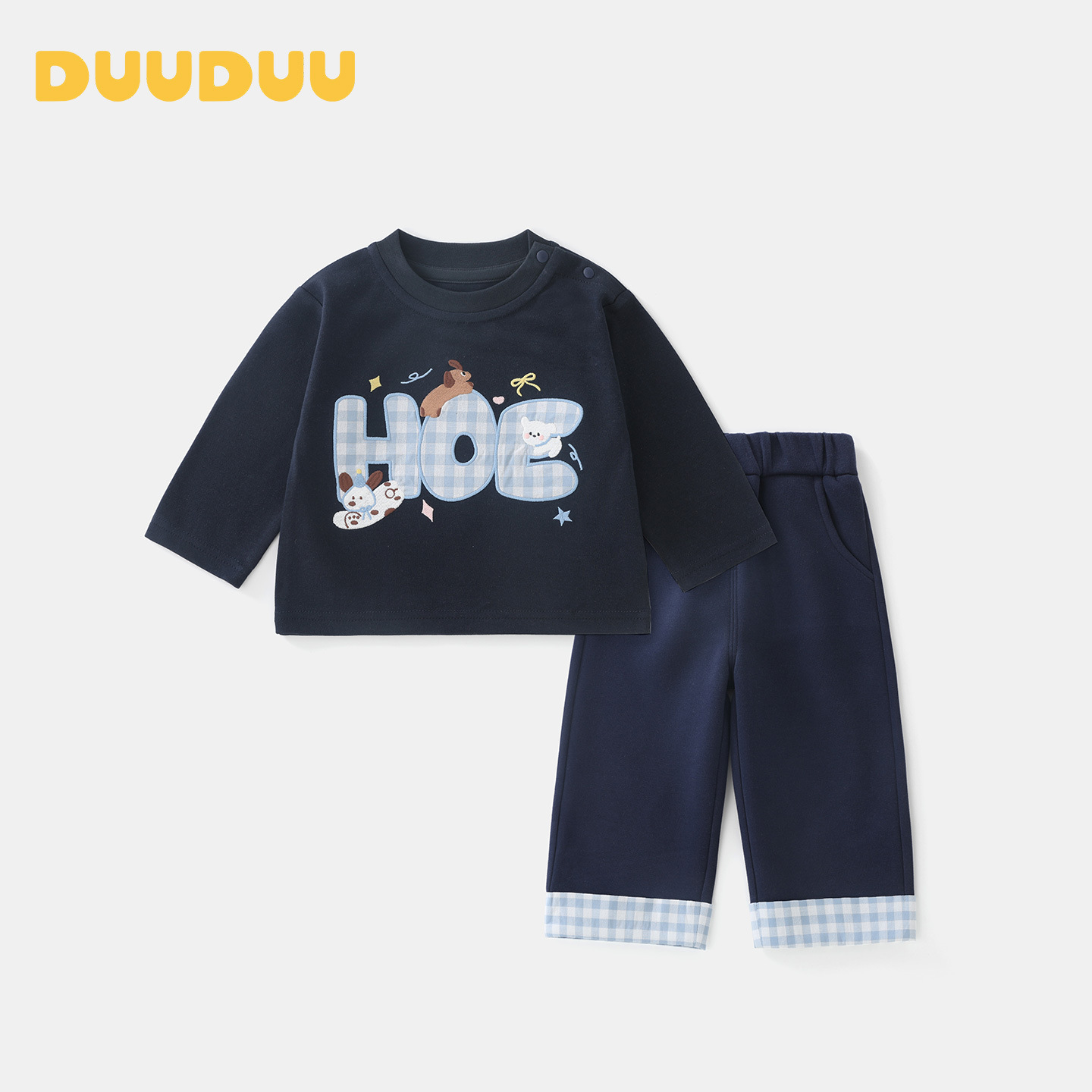 DUUDUU宝宝秋装2025新款韩式风小童运动小孩衣服儿童服装男童套装