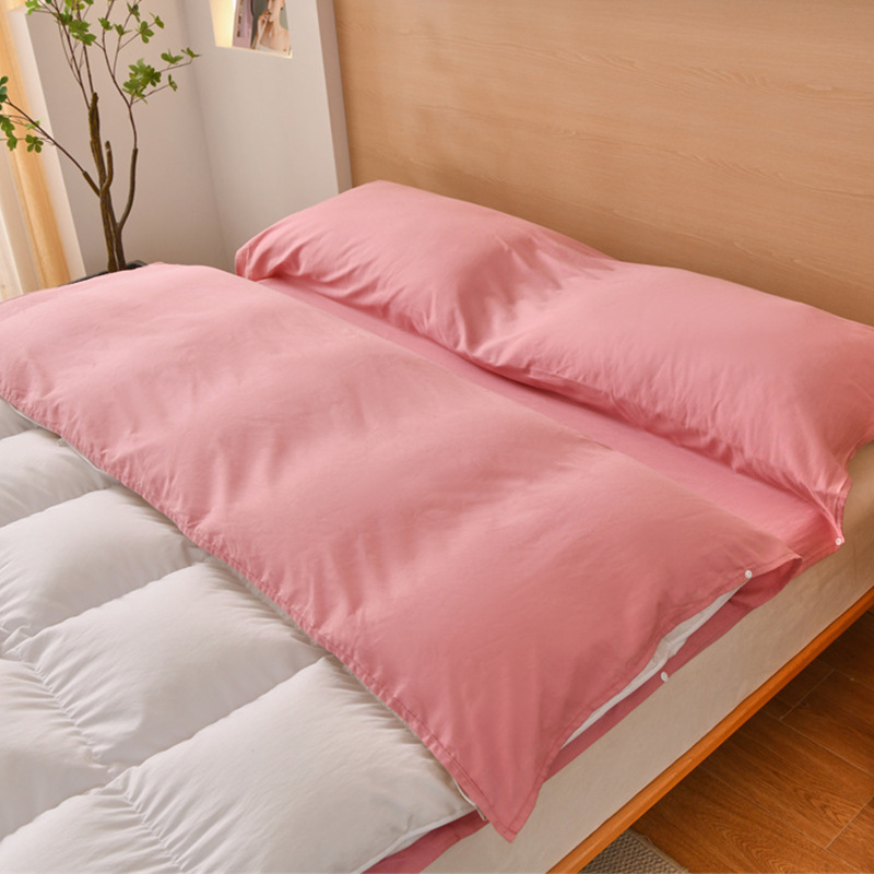 Saco de dormir sucio de hotel de algodón puro, sábana de viaje, funda de edredón, juego portátil de cuatro piezas para viajes de negocios