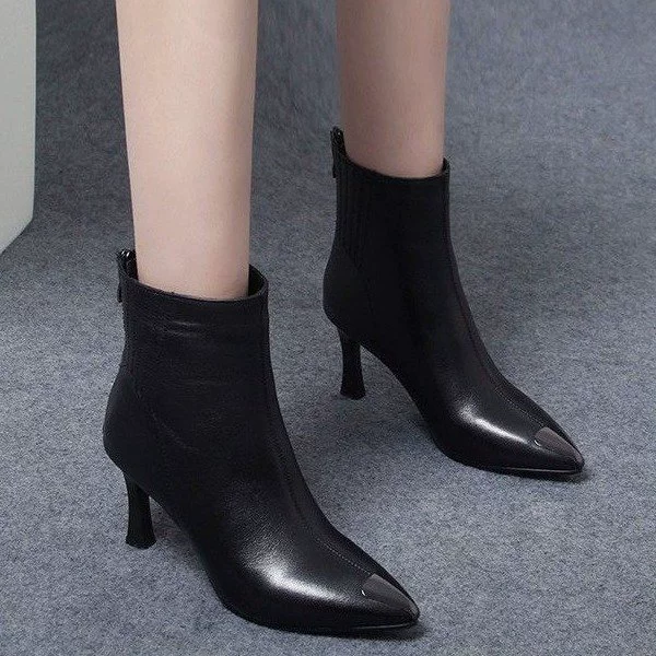 Средний каблуки Martin сапоги женский 2024 осень и зима новые остроконечные туфли на каблуках