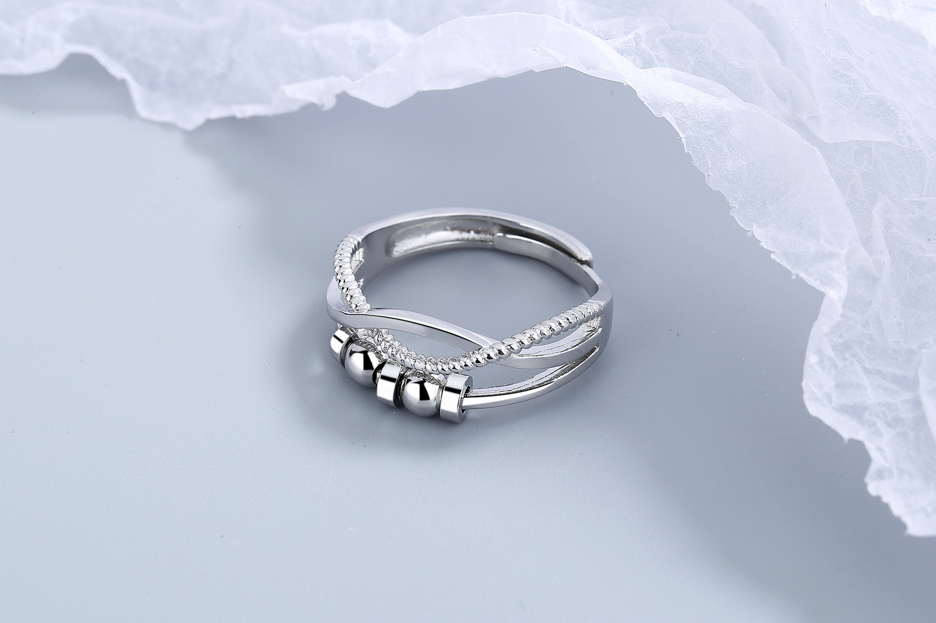 Simple Style Circle Copper Beaded Plating Open Ring 1 Piece