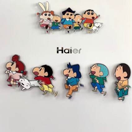 Crayon Shin-Chan, Xiaobaiwu, Five Small Acrylic Refrigerator Magnets, Cute, Good-Looking, Funny Photo Clips, Photo Wall