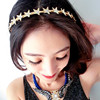 Retro hair accessory with tassels, chain from pearl, fashionable ethnic headband for bride, European style, boho style, ethnic style
