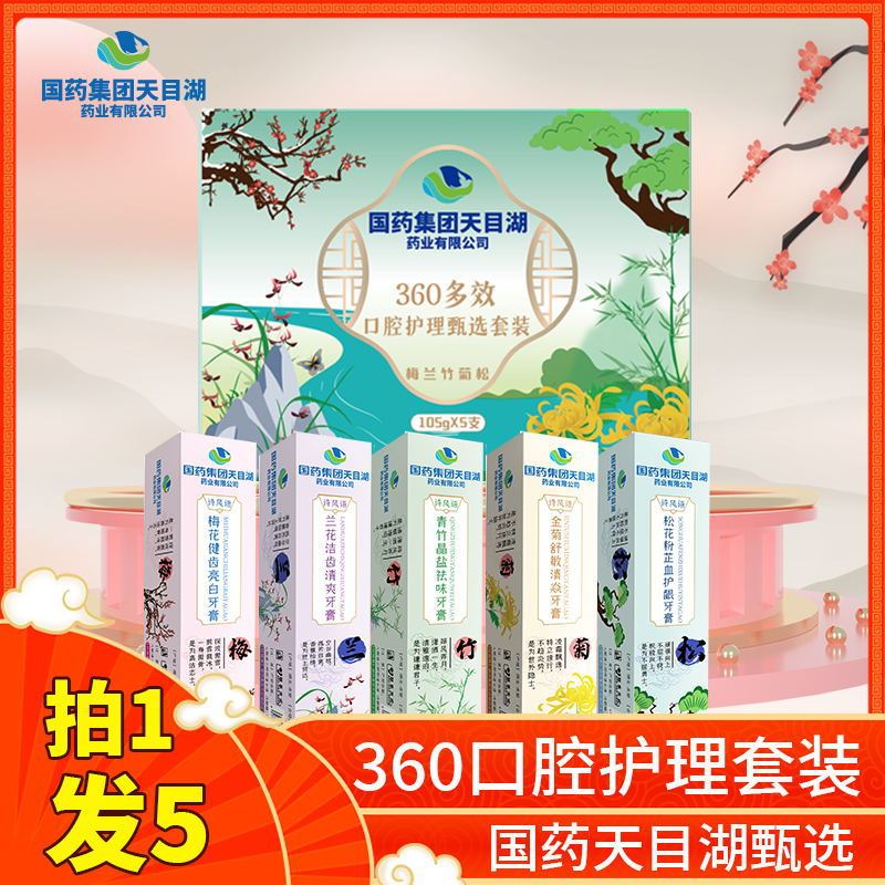 国薬グループ天目湖ブランドセット歯磨き粉の白い歯の息がきれいな梅蘭竹菊松家庭セット|undefined