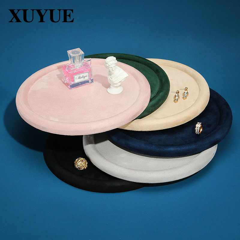 New jewelry tray, multi-colored round empty tray for rings and earrings—jewelry display tray, home photography storage tray.