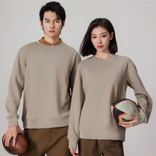 潮流时尚圆领加绒卫衣同学聚会班服工作服广告衫男秋冬工装印logo