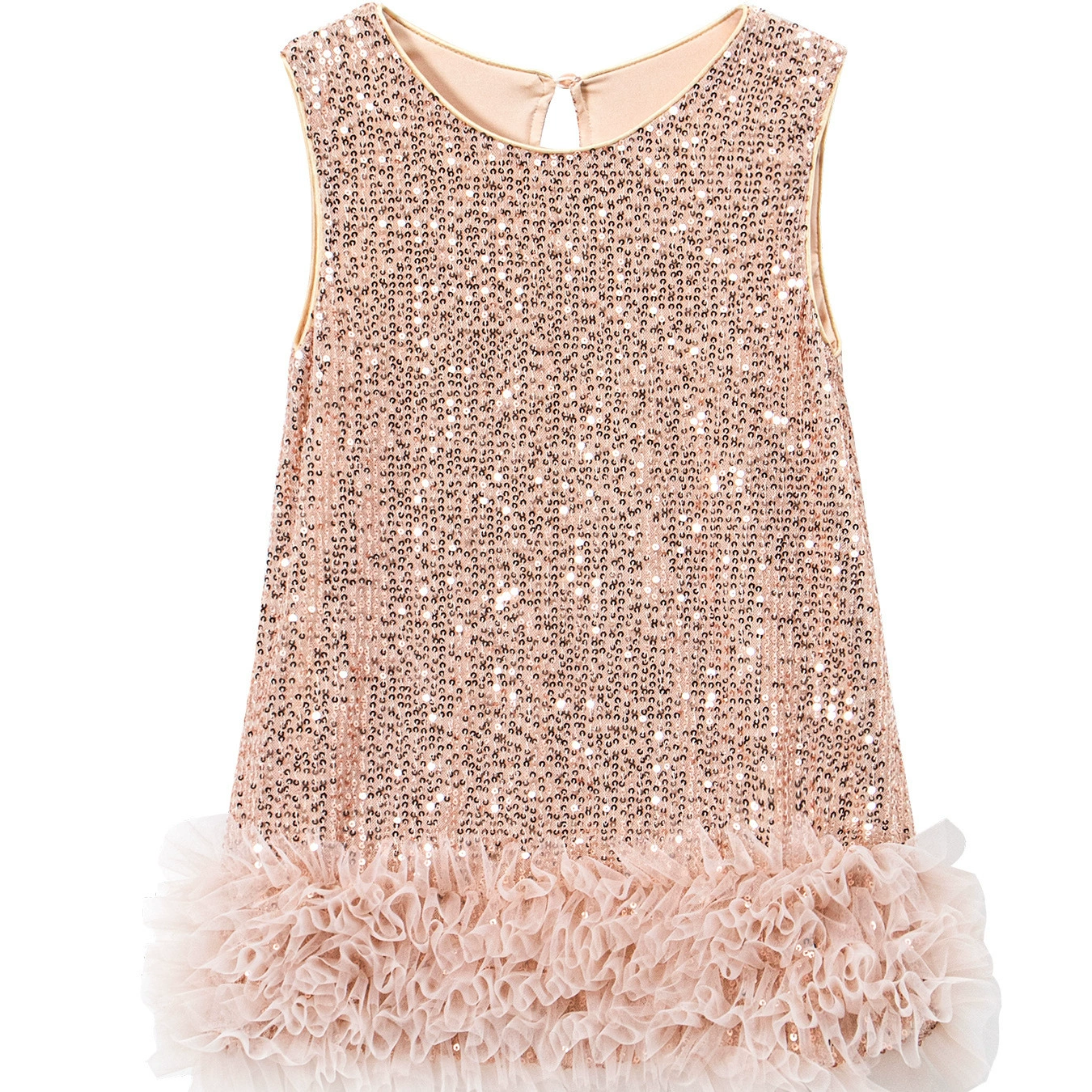 Детское платье-майка Lingfeng: Новинка осени, стильное платье принцессы из сетки с пайетками, модное детское платье-пачка