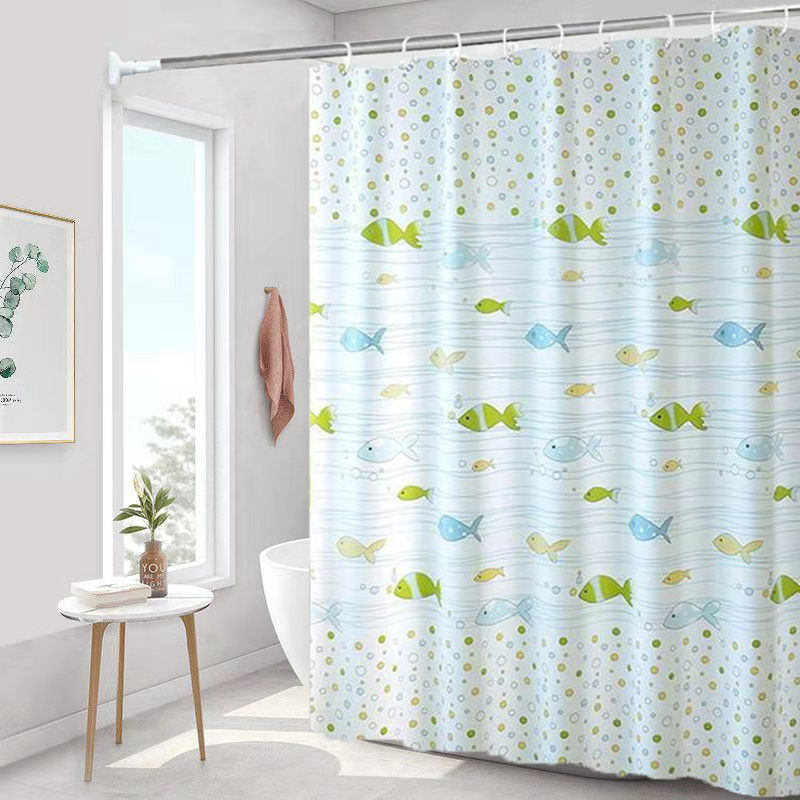 Baño de baño peva cortina de baño impermeable a prueba de agua sin perforación cortina de separación seca y húmeda comercio exterior explosión image 21