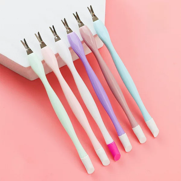 Factory low price wholesale color two-in-one dual-purpose dead leather fork embossing stick exfoliating exfoliating manicure worker