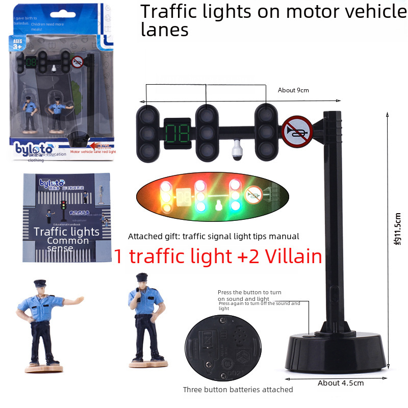 Boxed Real Human Voice and Light Red Green Traffic Light Children's Early Education Safety Education Prop