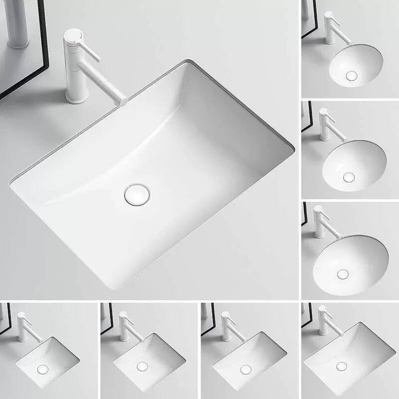 Ceramic under-counter basin size cross-border oval washbasin balcony embedded square hotel washbasin foreign trade