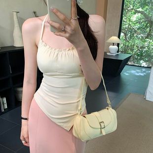 [Monthly Sales 100000] Sweet Spice Girl 2025 Lace-up Neck Camisole Women's Summer Slim-fit Short Base Top