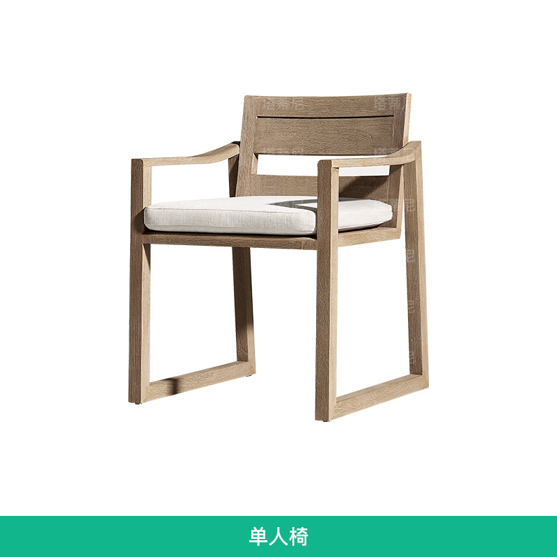 Teca al aire libre mesa y silla terraza al aire libre jardín apenado mesa de madera maciza y silla Villa patio antiséptico madera mesa de comedor y silla