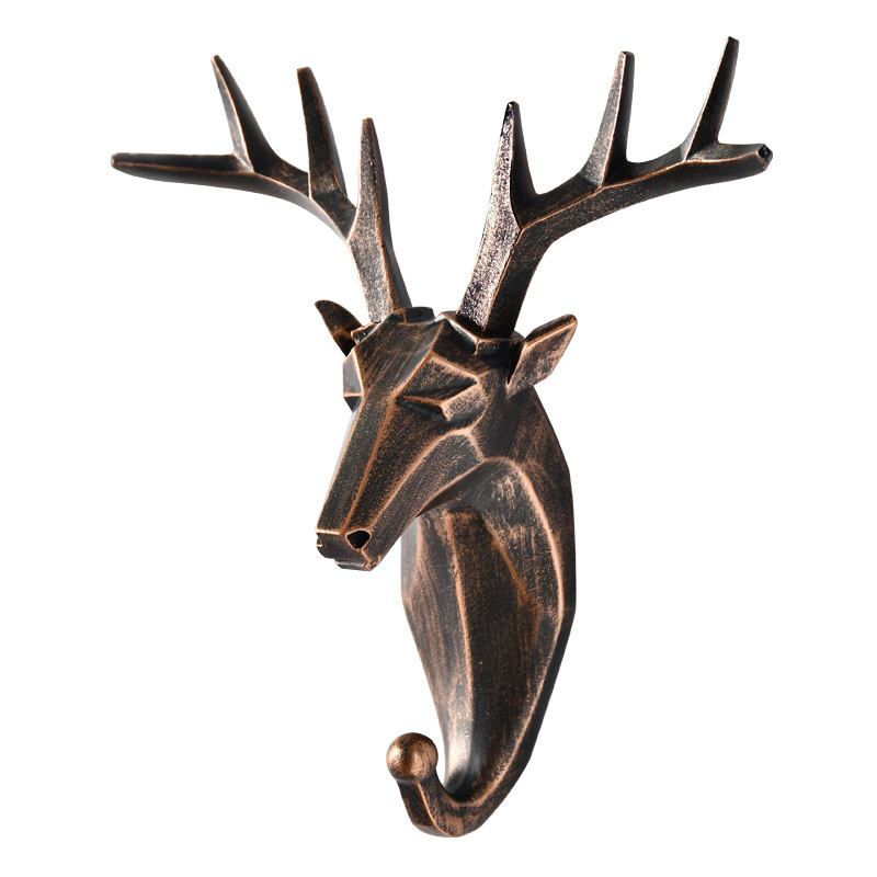Animal creativo ropa gancho Punch-libre ciervo cabeza decorativa pasta abrigo gancho pared abrigo gancho clave titular detrás de la puerta