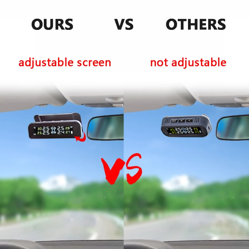 External Q 10% off Stacked Hidden Car Solar Wireless Tire Pressure Monitoring System with Human Voice and High Precision for Cars