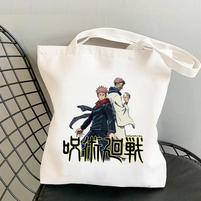 Jujutsu Kaisen impresa bolsa de lona Harajuku bolsa de hombro bolsa de compras de mano de moda Aliexpress Amazon