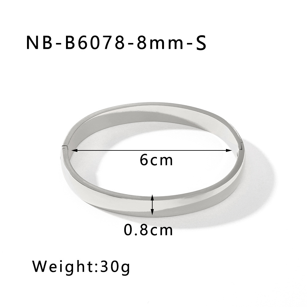 18g Weight Bangle Classification 304 Stainless Steel Chain Material 1 Piece Quantity Holiday, Daily Occasion 304 Stainless Steel Material Geometric Pattern Unisex Gender Polishing Design Simple Style, IG Style Style IG Style Simple Style Geometric 304 Stainless Steel Bangle In Bulk 9